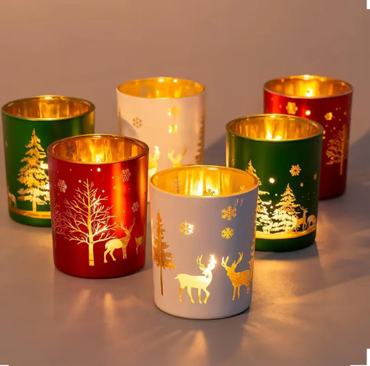 Christmas Glass Votive Holders